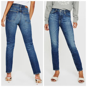 AG 28 Alexxis High Rise Vintage Slim Button fly Jeans Adriano Goldschmied 360